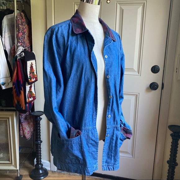 Vintage Jackets & Blazers - Vintage 90s Capacity light Denim Barn Chore jacket